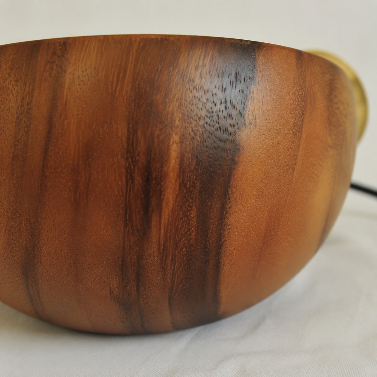 Handcrafted walnut wood dome pendant light view 6