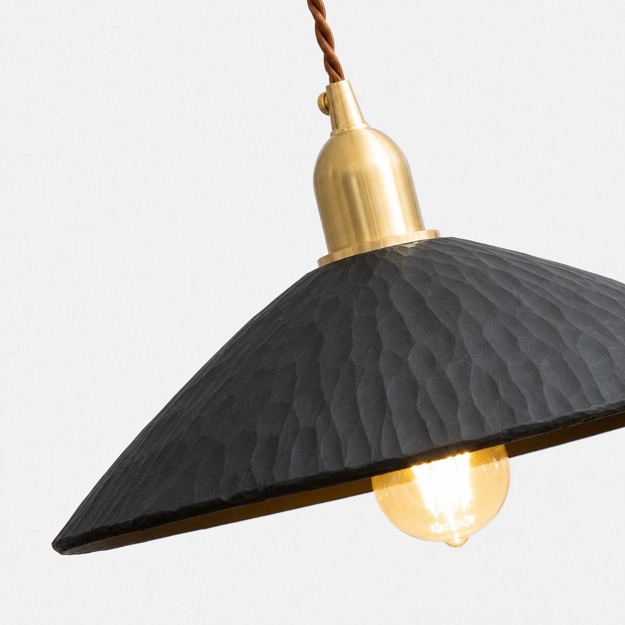 Close view of slim wooden shade edge