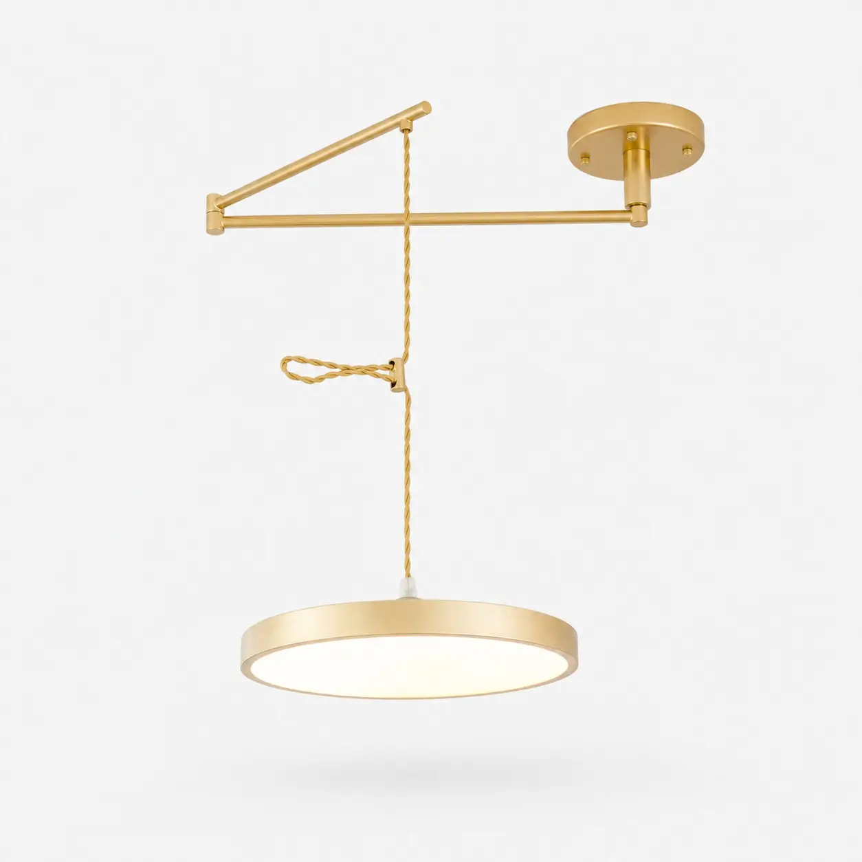 Suspension ronde orientable dorée de 50 cm