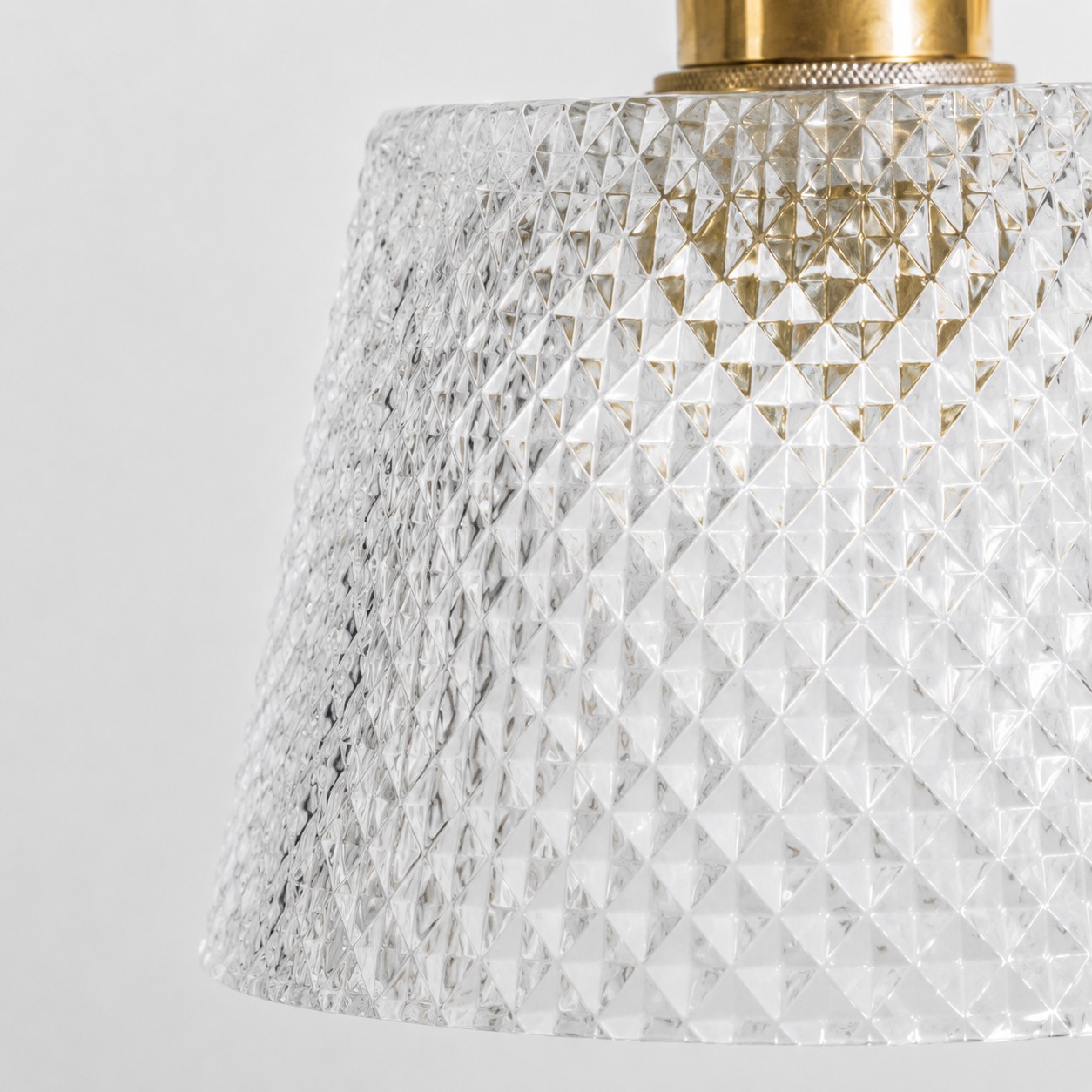 diamond-textured clear pressed glass