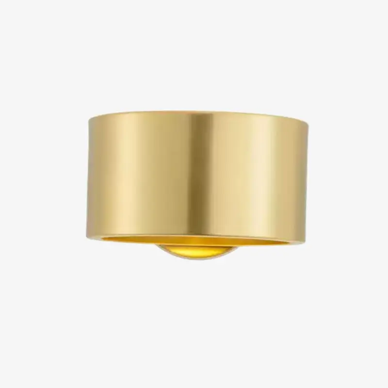 Luminária de parede cilíndrica em latão dourado