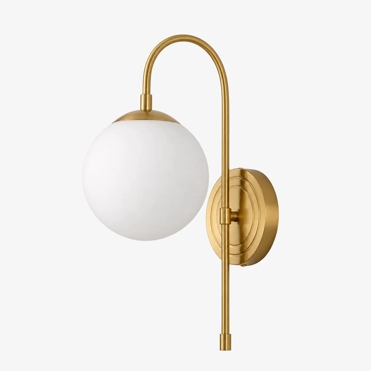 Aplique de parede em vidro leitoso dourado, estilo A