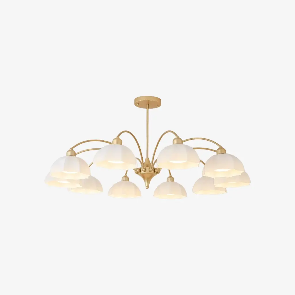 Gold chandelier with 10 lights