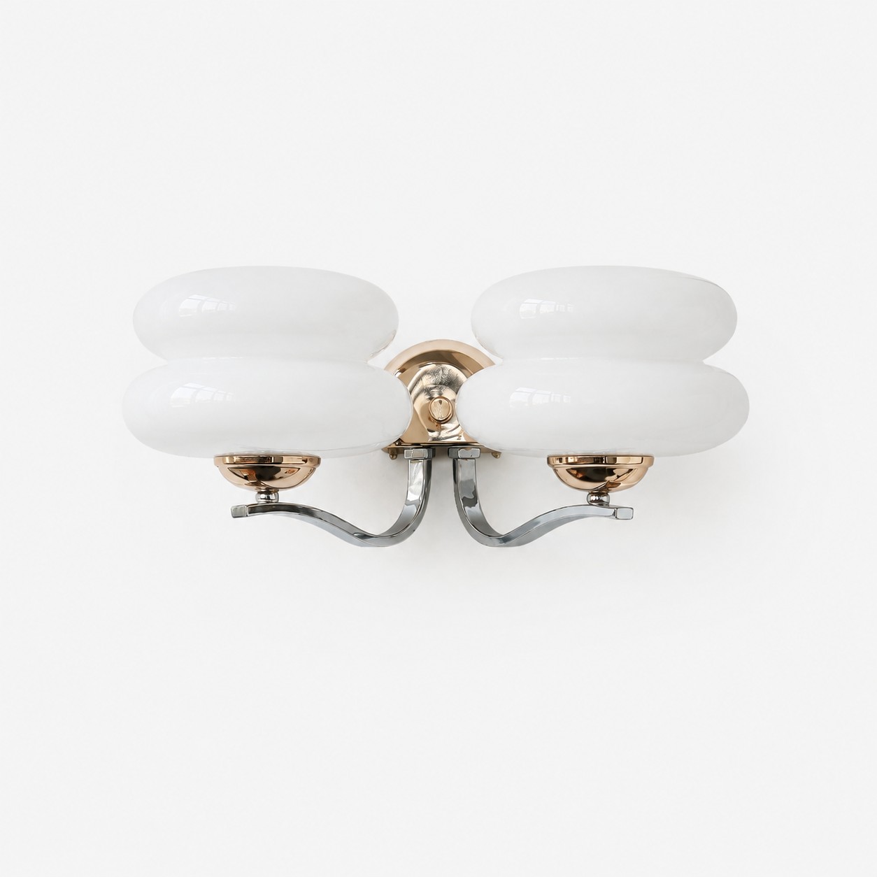 Ivory / 2 Heads milk glass wall sconce