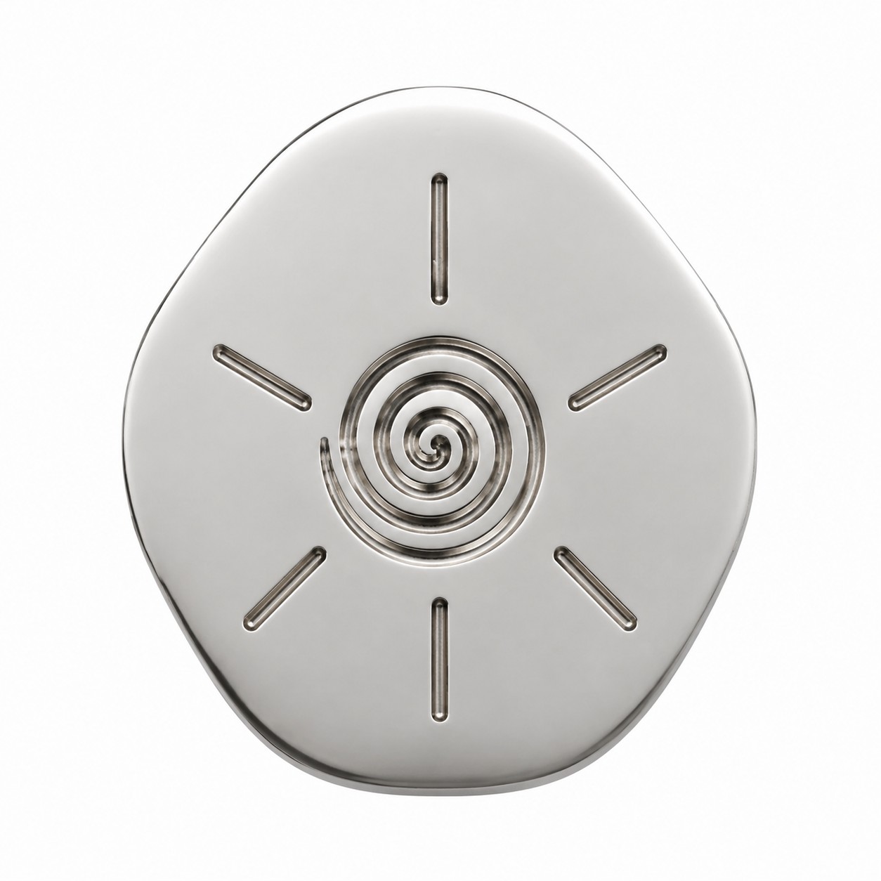 Sculptural Titanium Silver Solid Brass Cabinet Knob