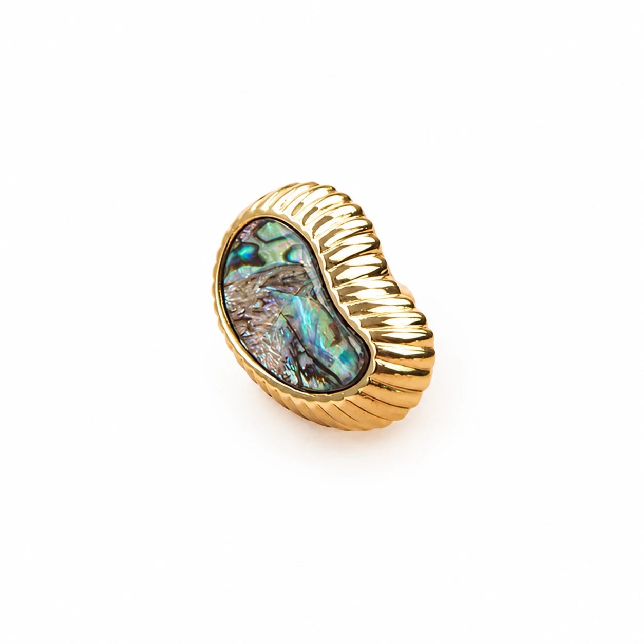 Abalone Shell single-hole brass cabinet knob
