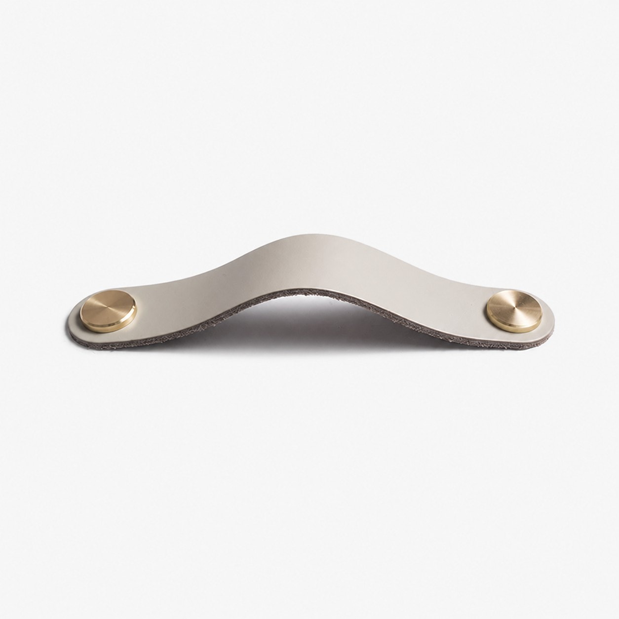 Sage Green Double Hole Double Hole 13.2 cm cowhide leather and brass cabinet pull handle