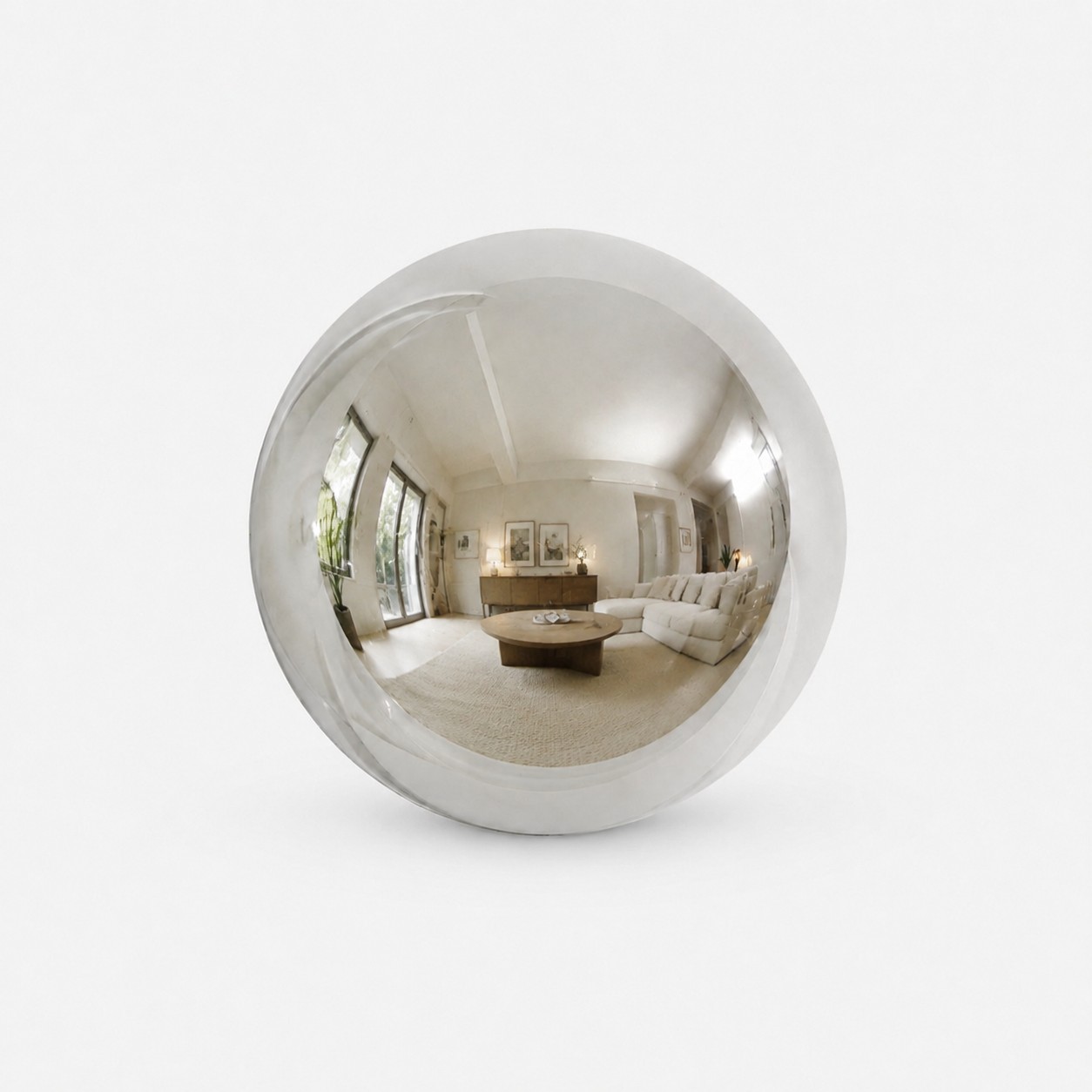 Silver gray ceramic cabinet knob side profile
