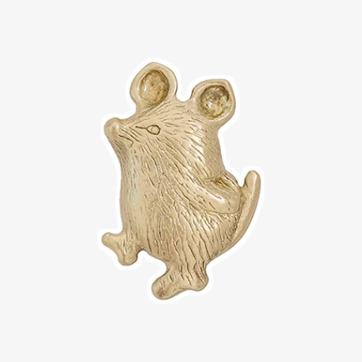 Mouse Size B brass animal cabinet knob