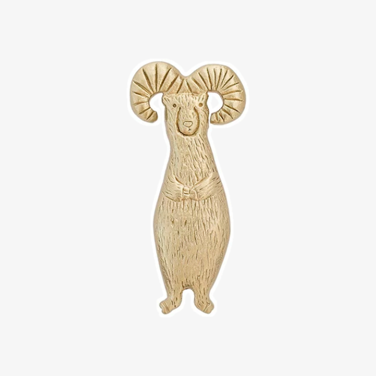 Sheep Size A brass animal cabinet knob