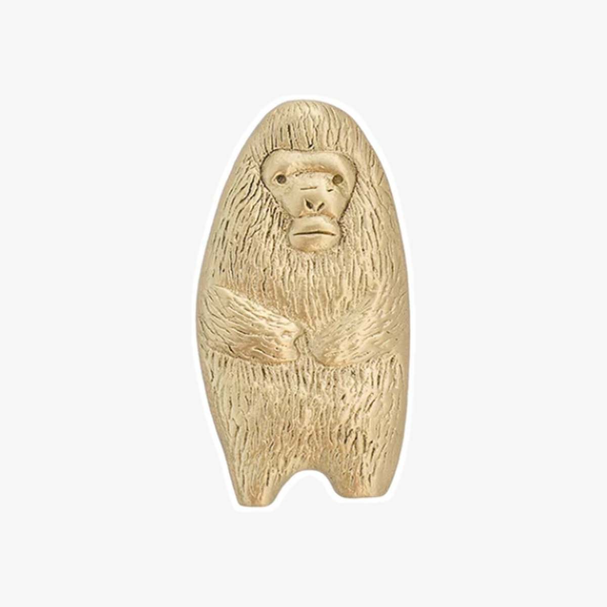 Gorilla Size C brass animal cabinet knob