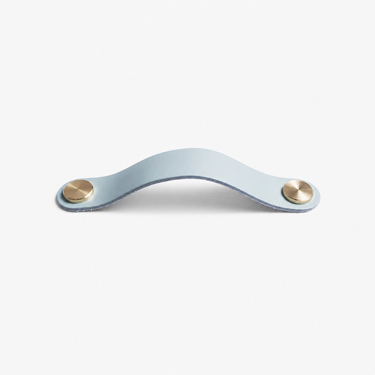Light Blue Double Hole Double Hole 19.6 cm cowhide leather and brass cabinet pull handle