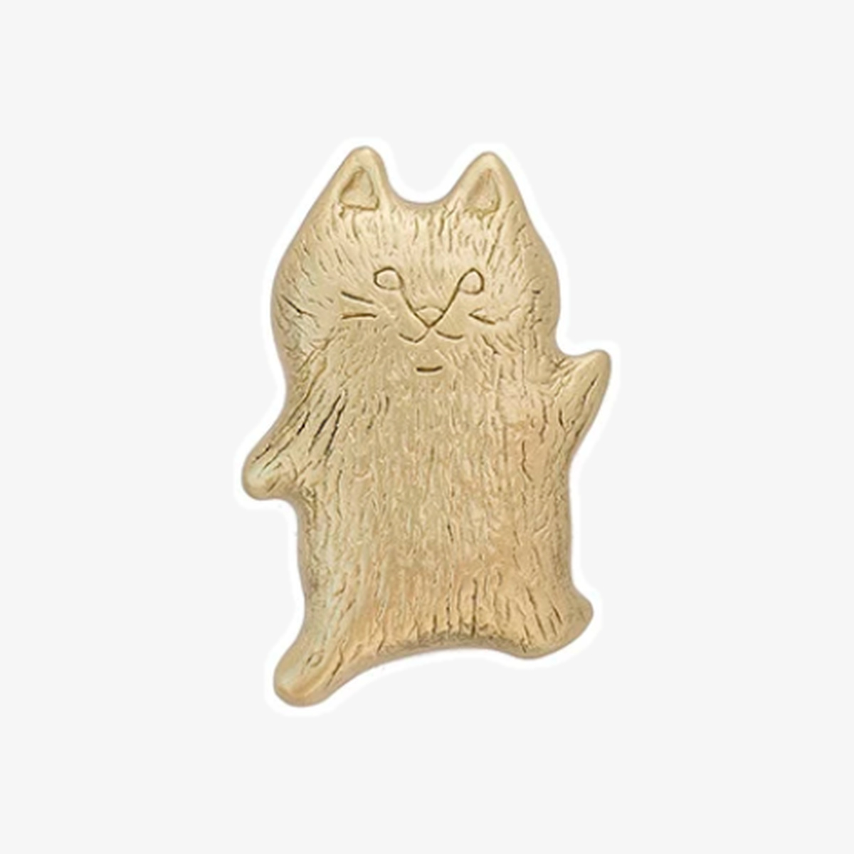 Cat Size A brass animal cabinet knob