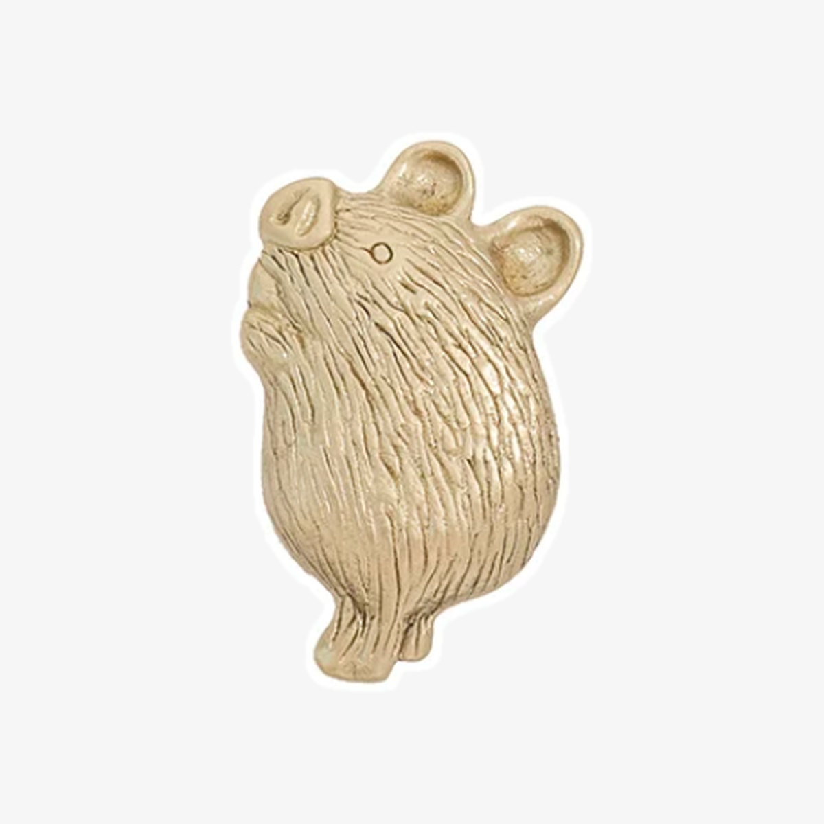 Pig Size B brass animal cabinet knob