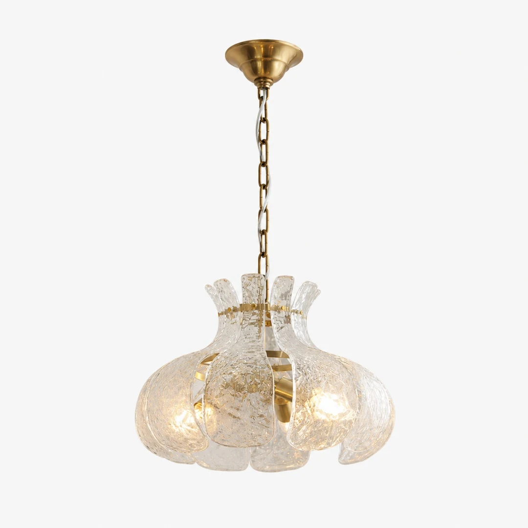 Transparent brass glass chandelier dia40cm SKU view
