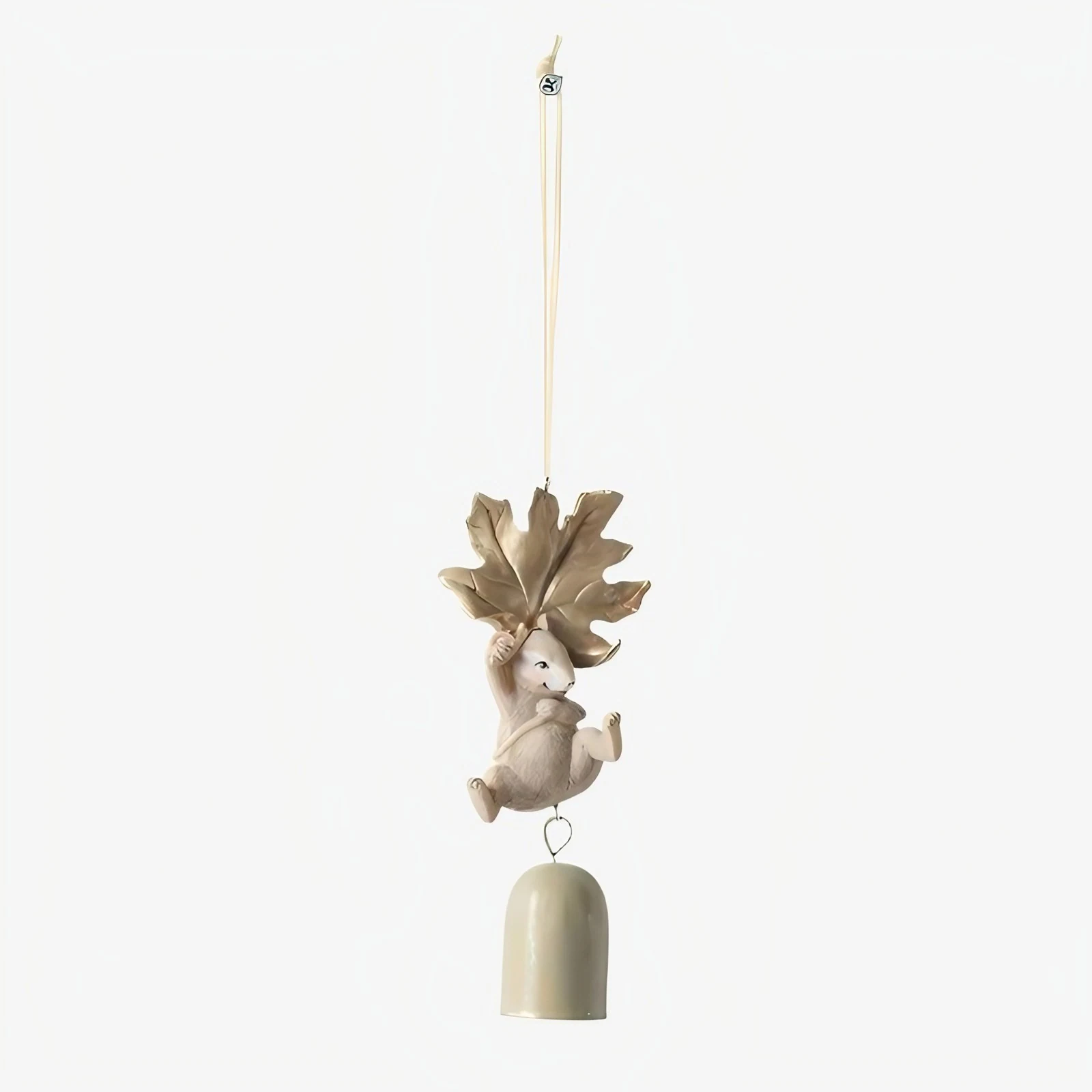 Windspiel „Warmweiße Maus mit Blatt“ (Stil A)
