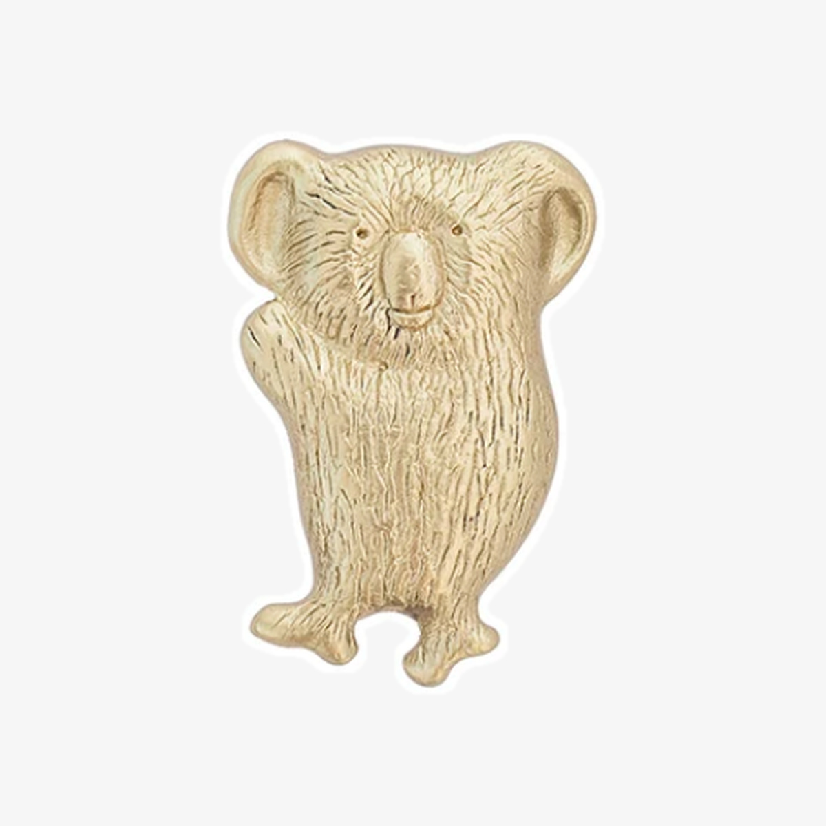 Koala Size B brass animal cabinet knob