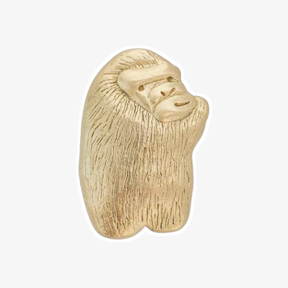 Gorilla Size A brass animal cabinet knob