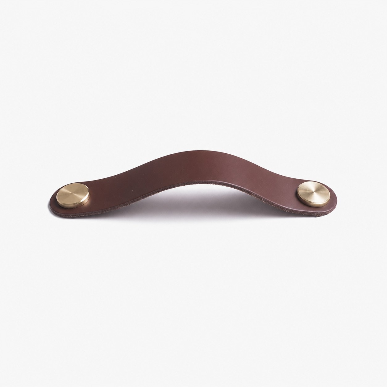 Brown Double Hole Double Hole 13.2 cm cowhide leather and brass cabinet pull handle