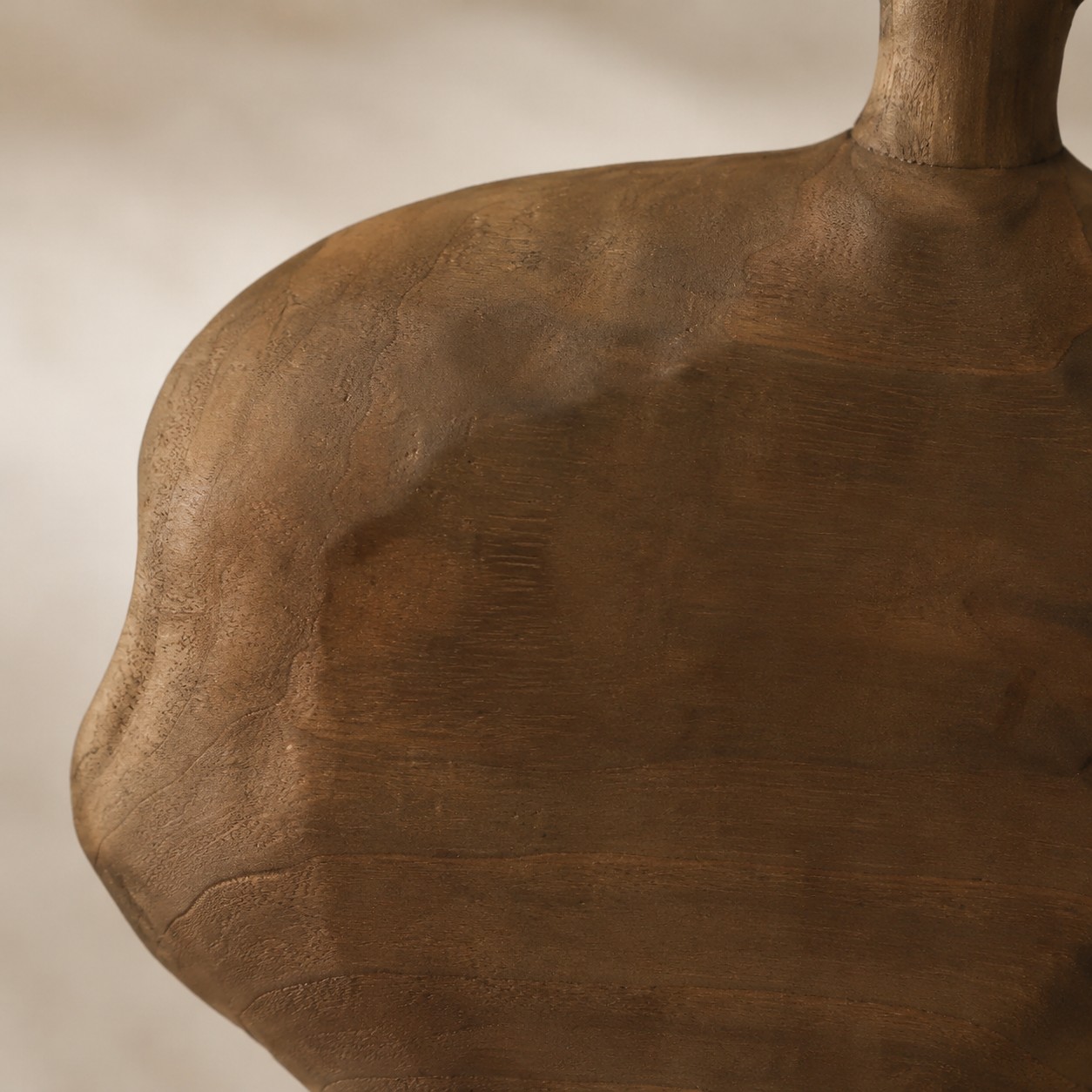 Hand-Carved Solid Wood Sculptural Vase - Texture Worth Seeing Up Close