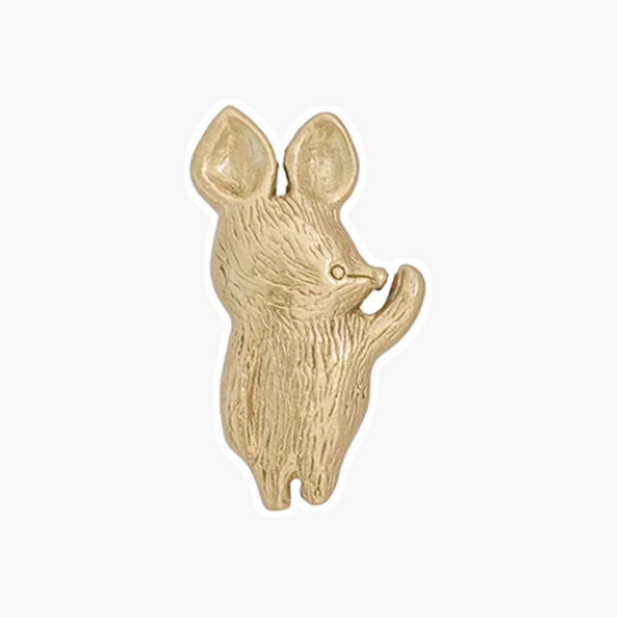 Mouse Size A brass animal cabinet knob