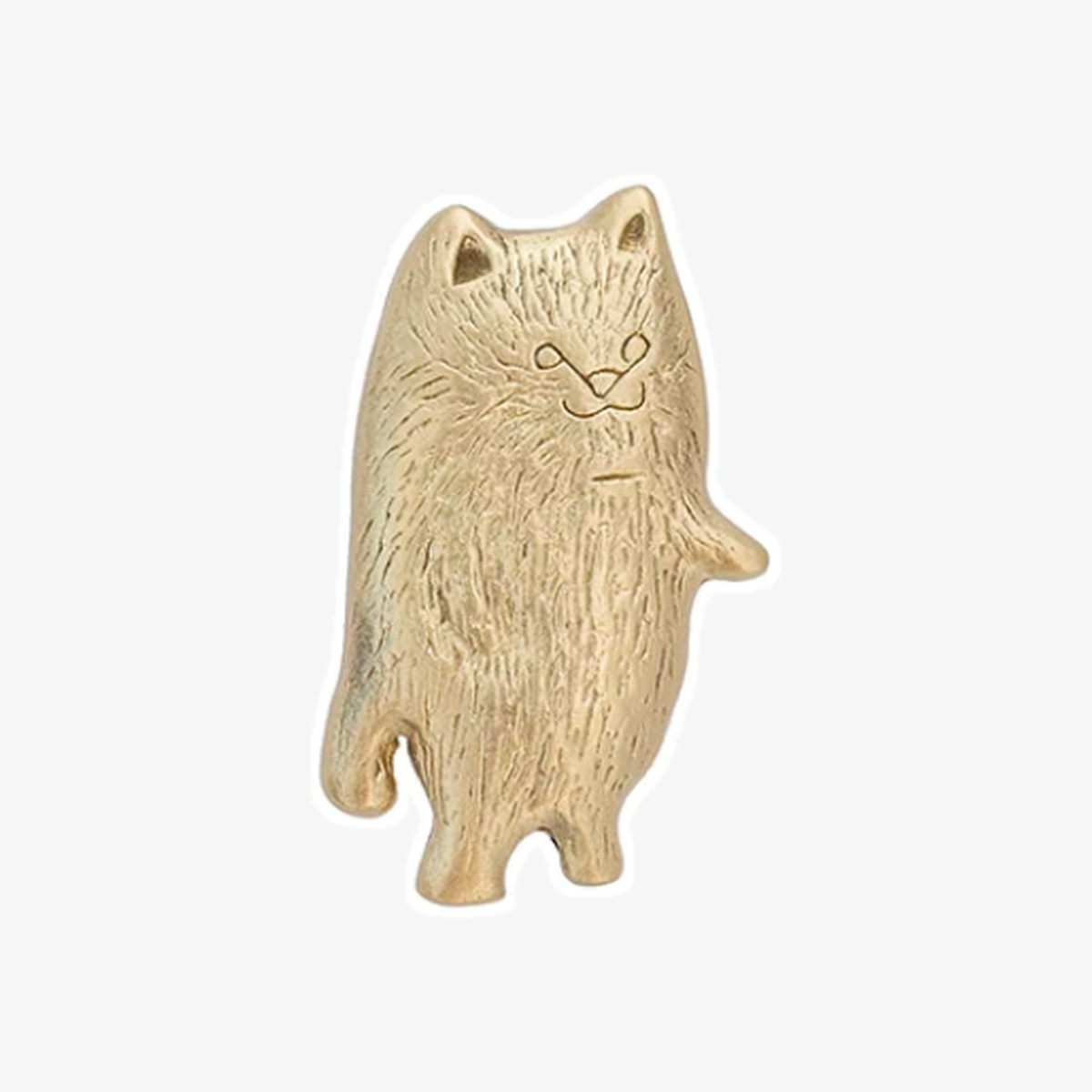 Cat Size B brass animal cabinet knob