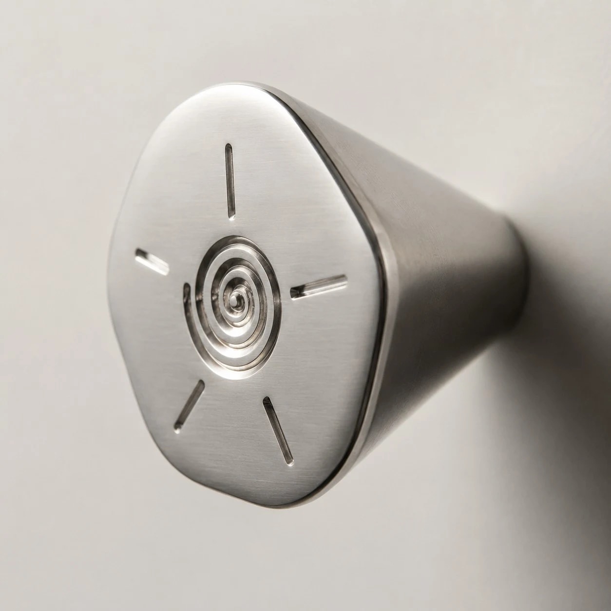 Sculptural Titanium Silver Solid Brass Cabinet Knob
