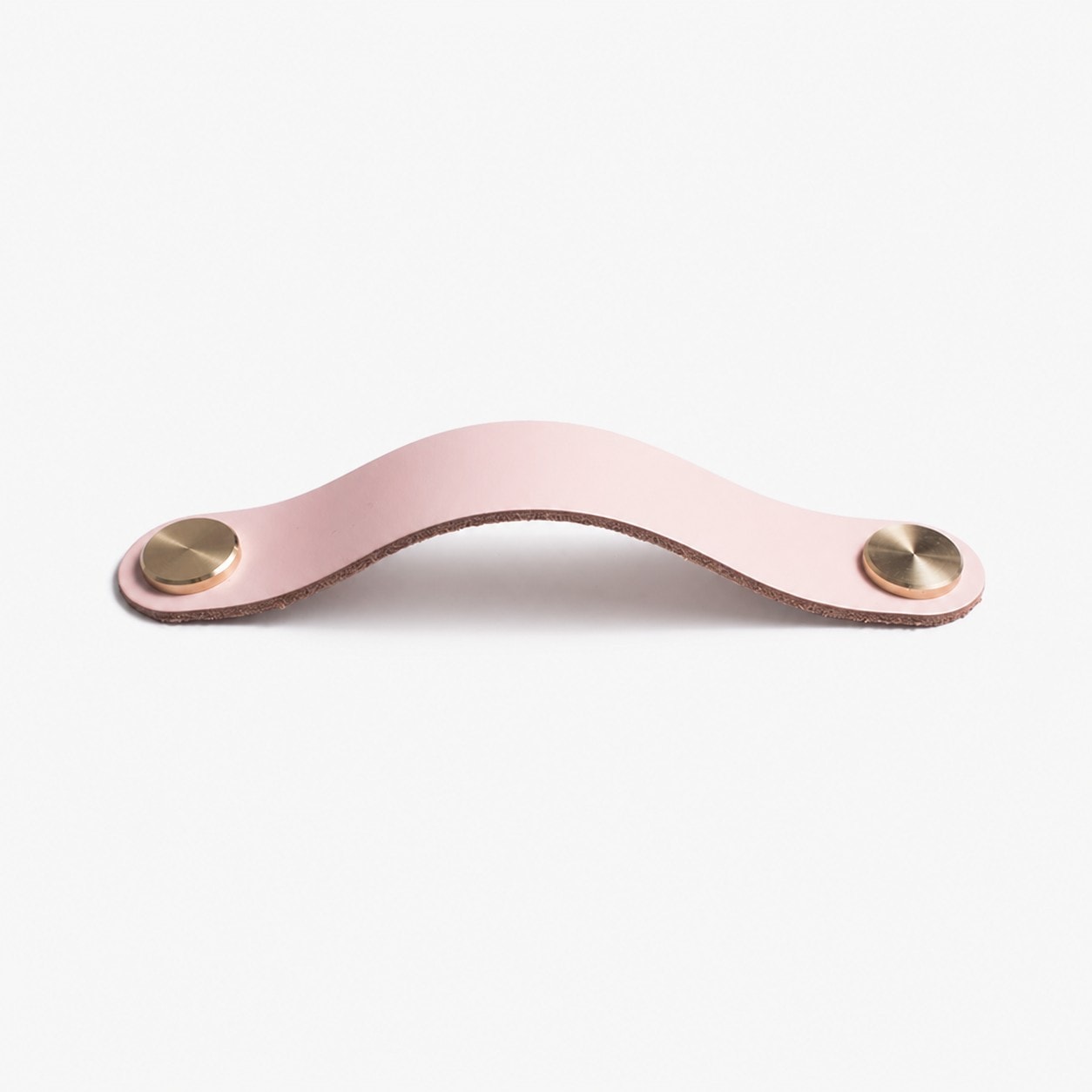 Pink Double Hole Double Hole 16.4 cm cowhide leather and brass cabinet pull handle