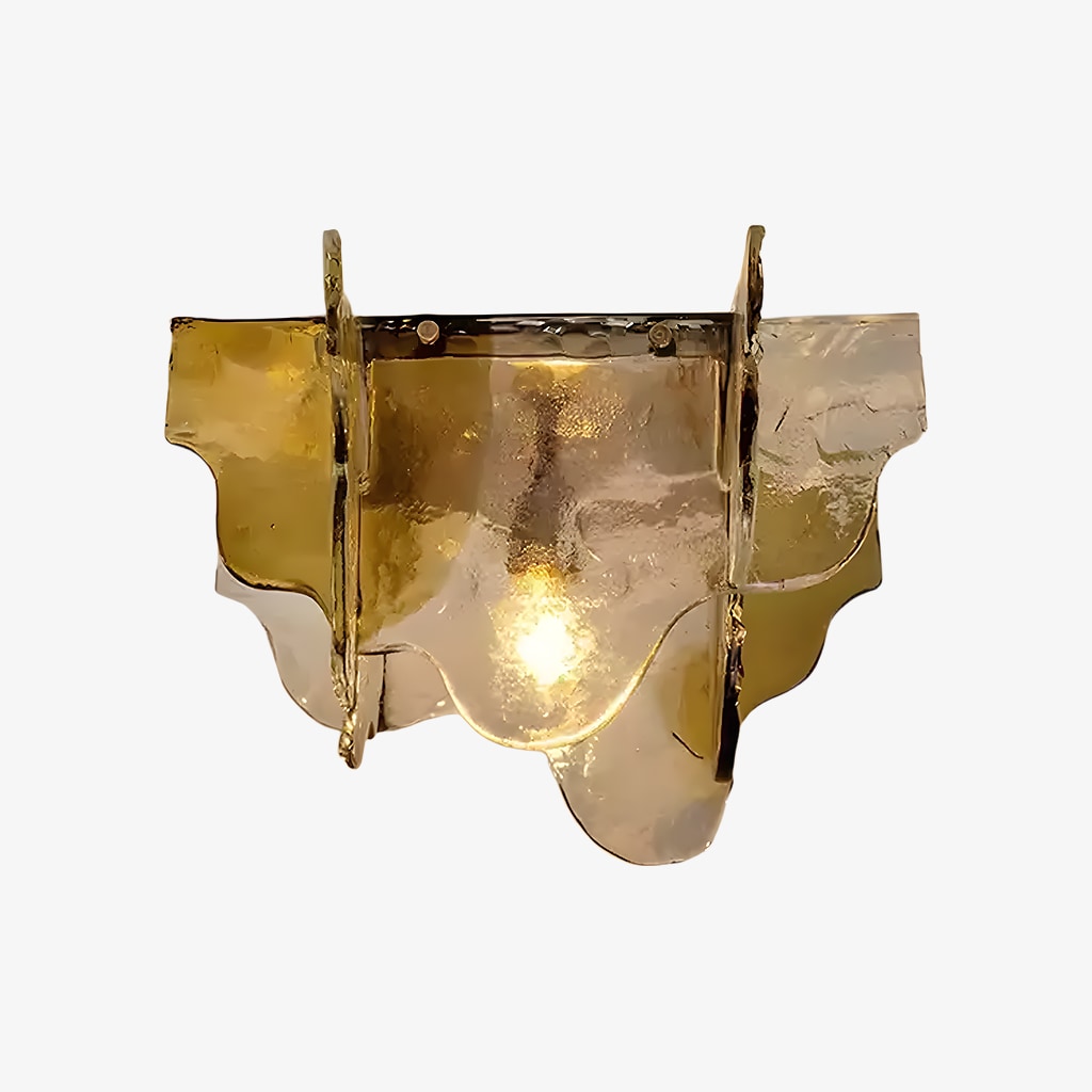 Deckenleuchte aus bernsteinfarbenem Glas