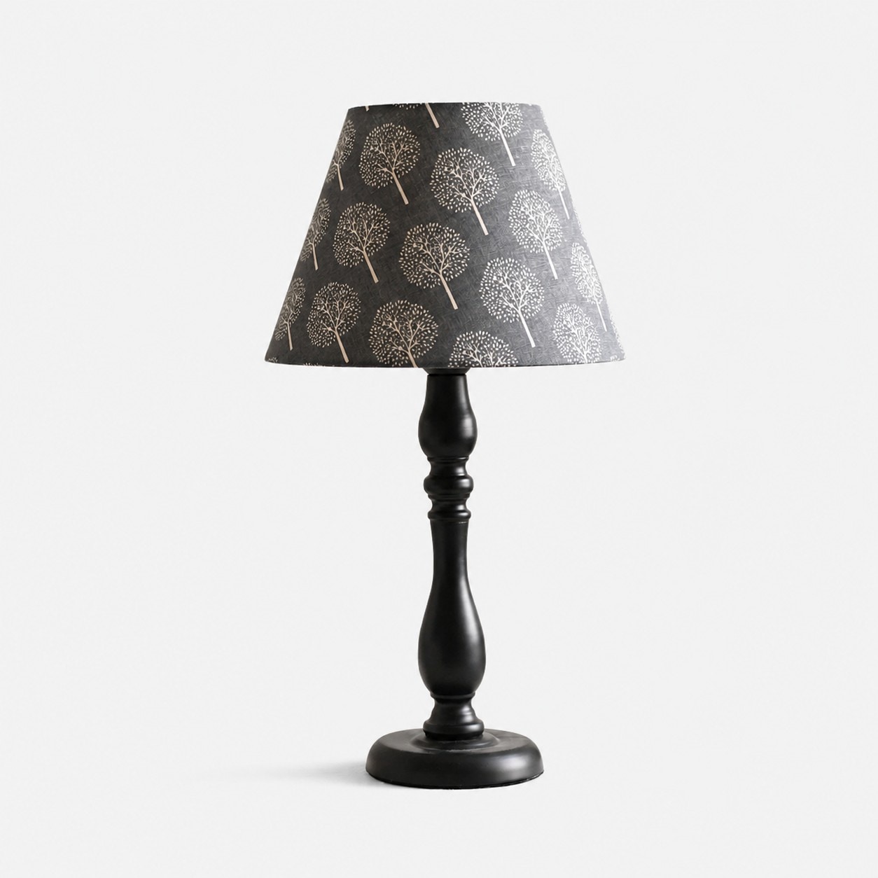 Night Birch fabric shade table lamp