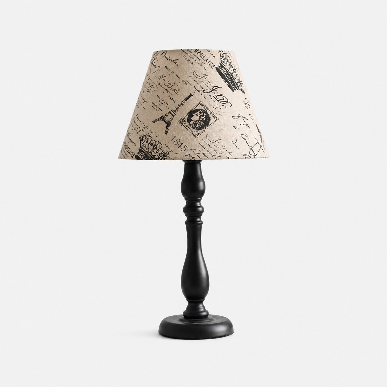 English Newspaper fabric shade table lamp