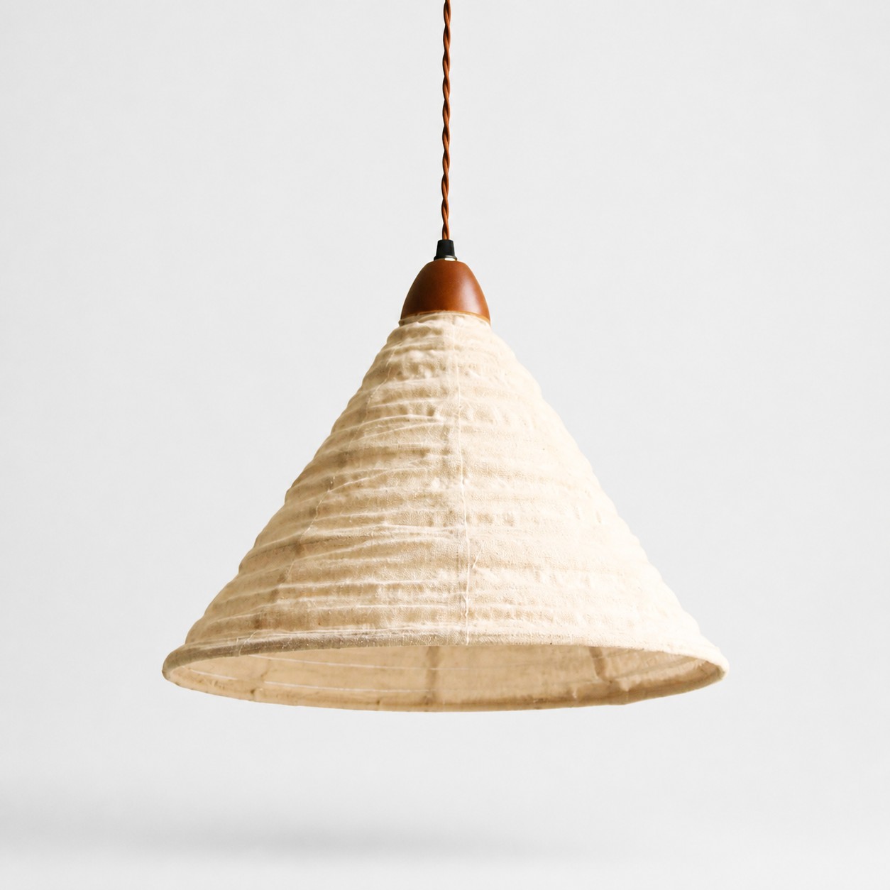 Complete Natural Beige fabric pendant light