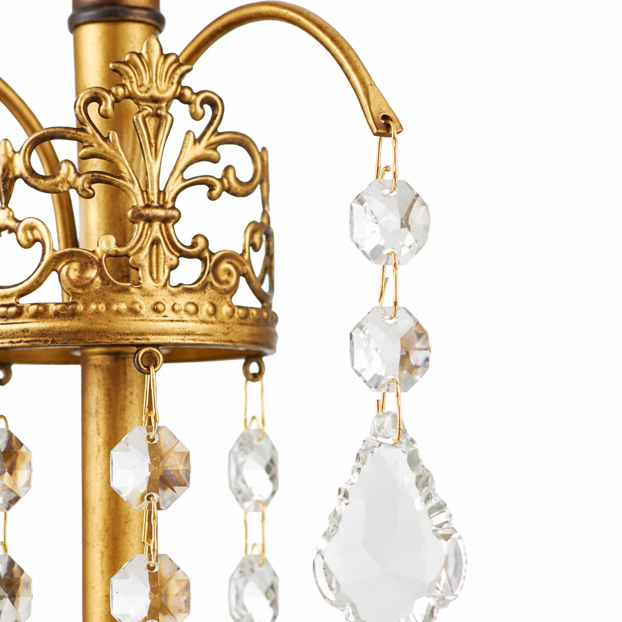 French six-light candle chandelier full view
