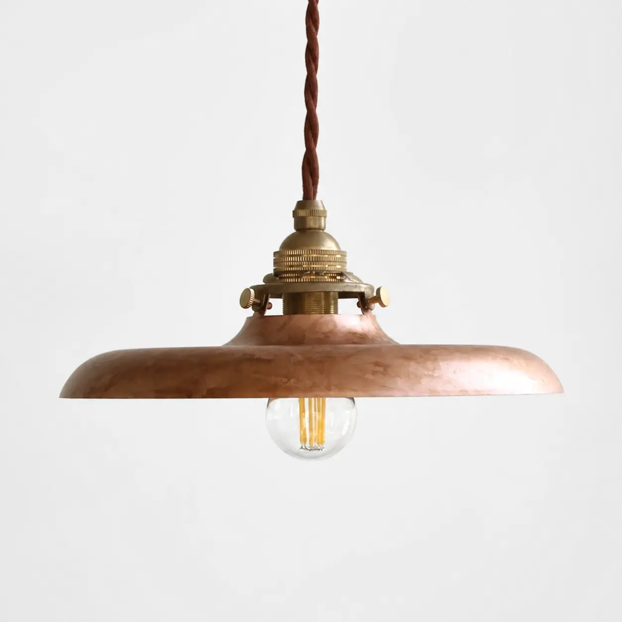 Lampada a sospensione industriale color oro anticato