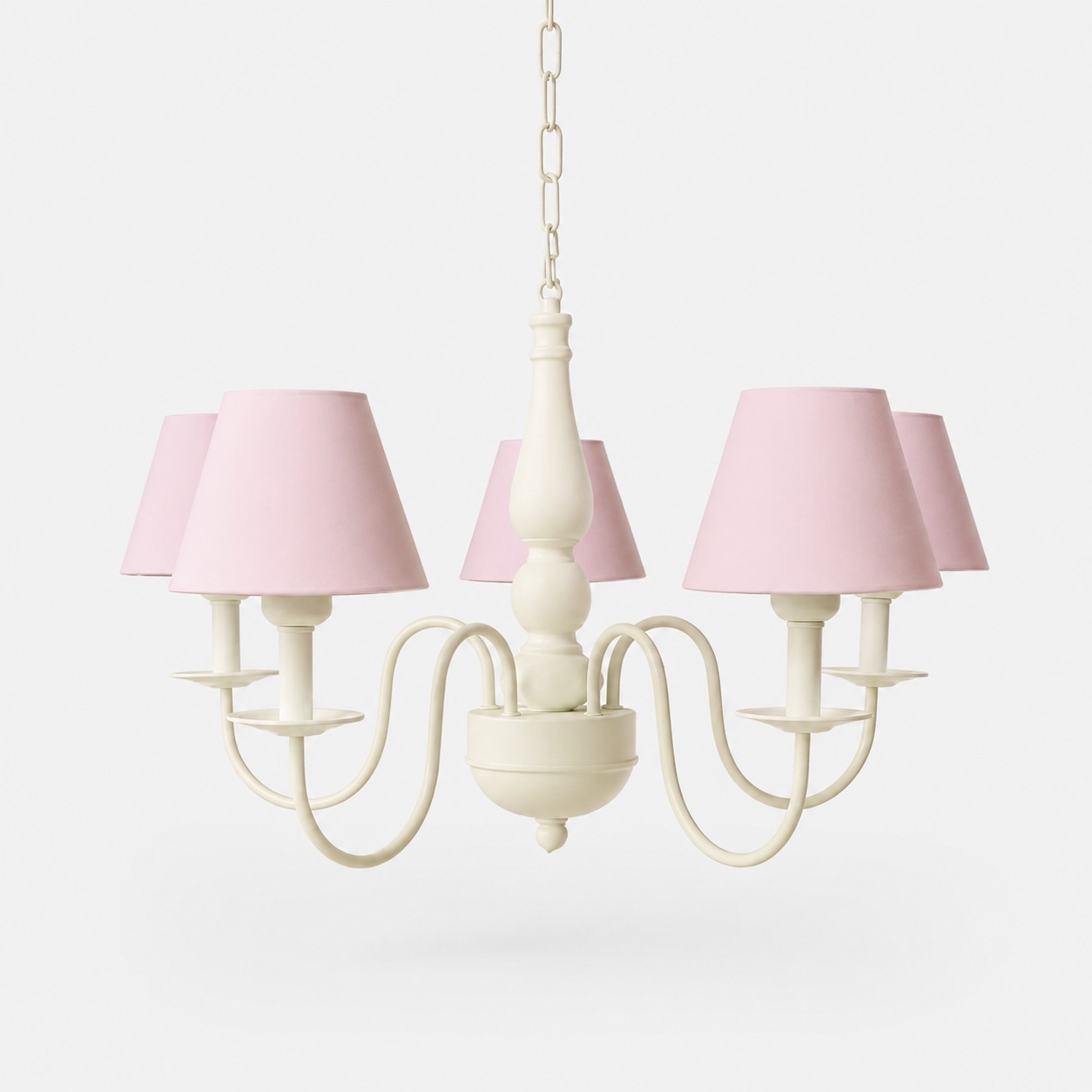 Soft Lilac fabric shade chandelier