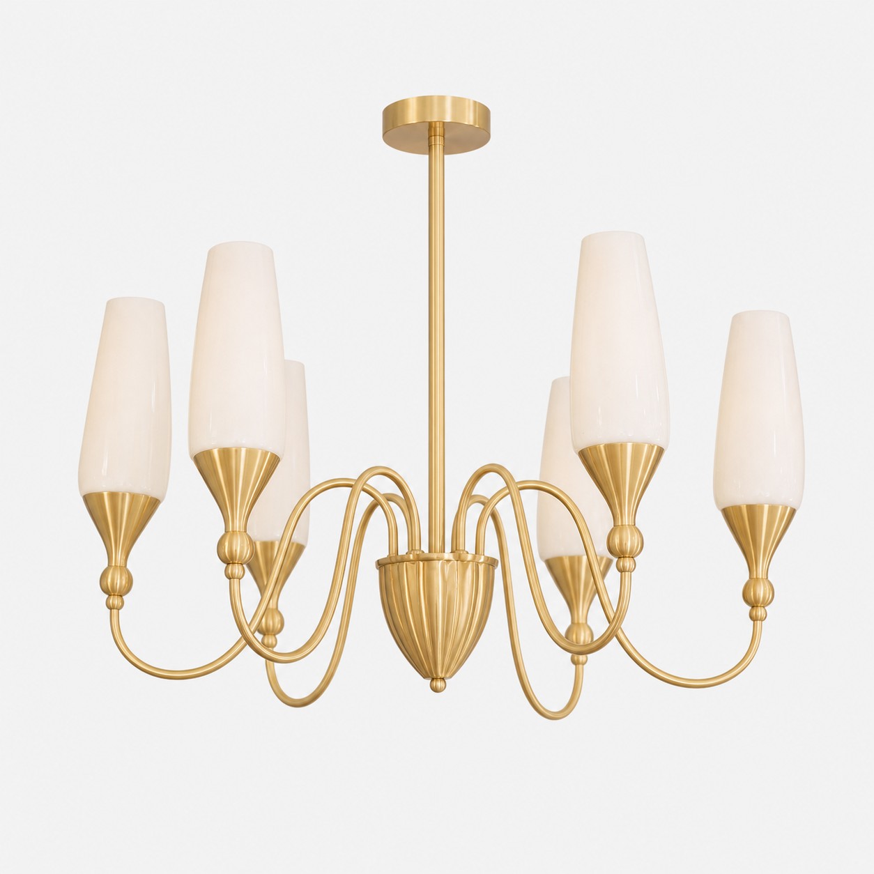 Lampadario a otto luci su sfondo bianco - Vista del prodotto