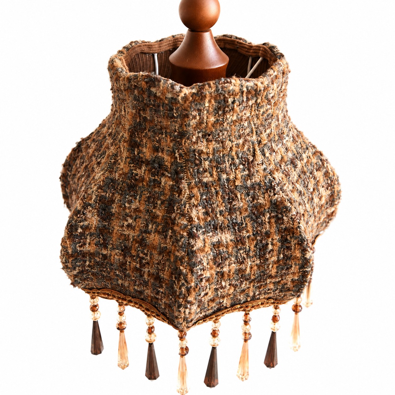 Patterned fabric shade close view
