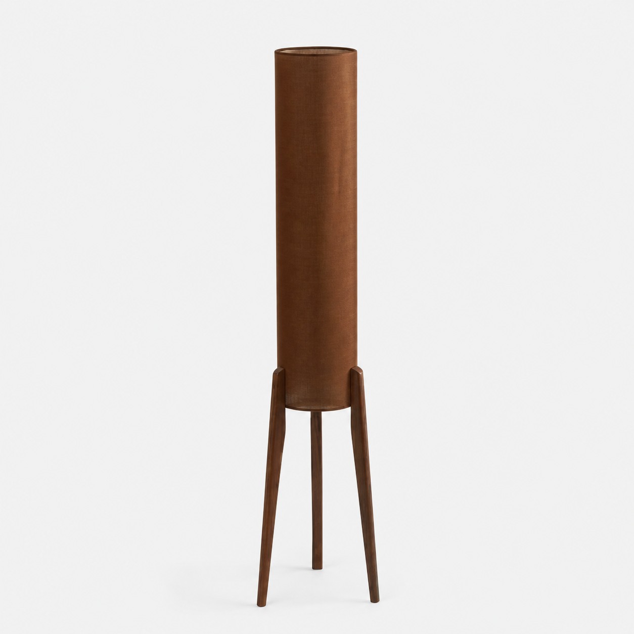 Café / Abat-jour textile et bois naturel / H 125 cm / H 49,2 po