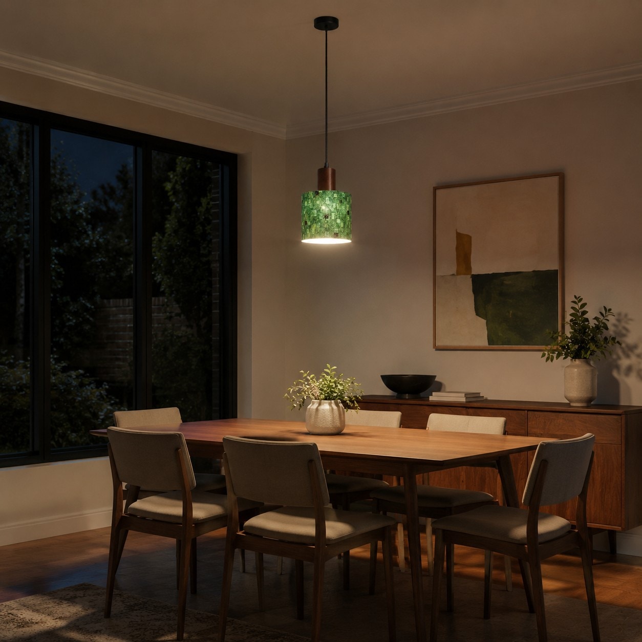 Green pattern in evening ambience