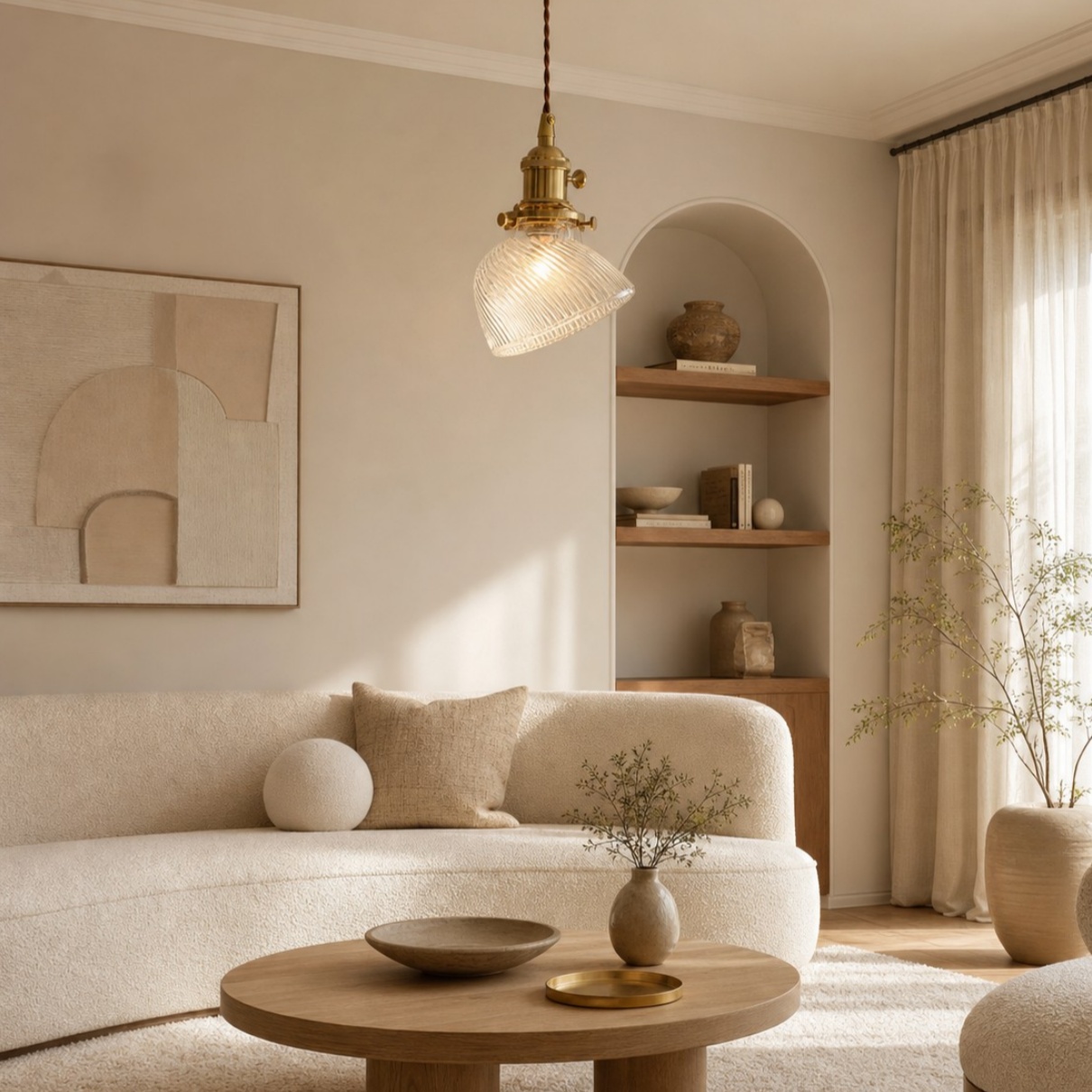Una lampada a sospensione compatta per un'illuminazione intima e stratificata. 3