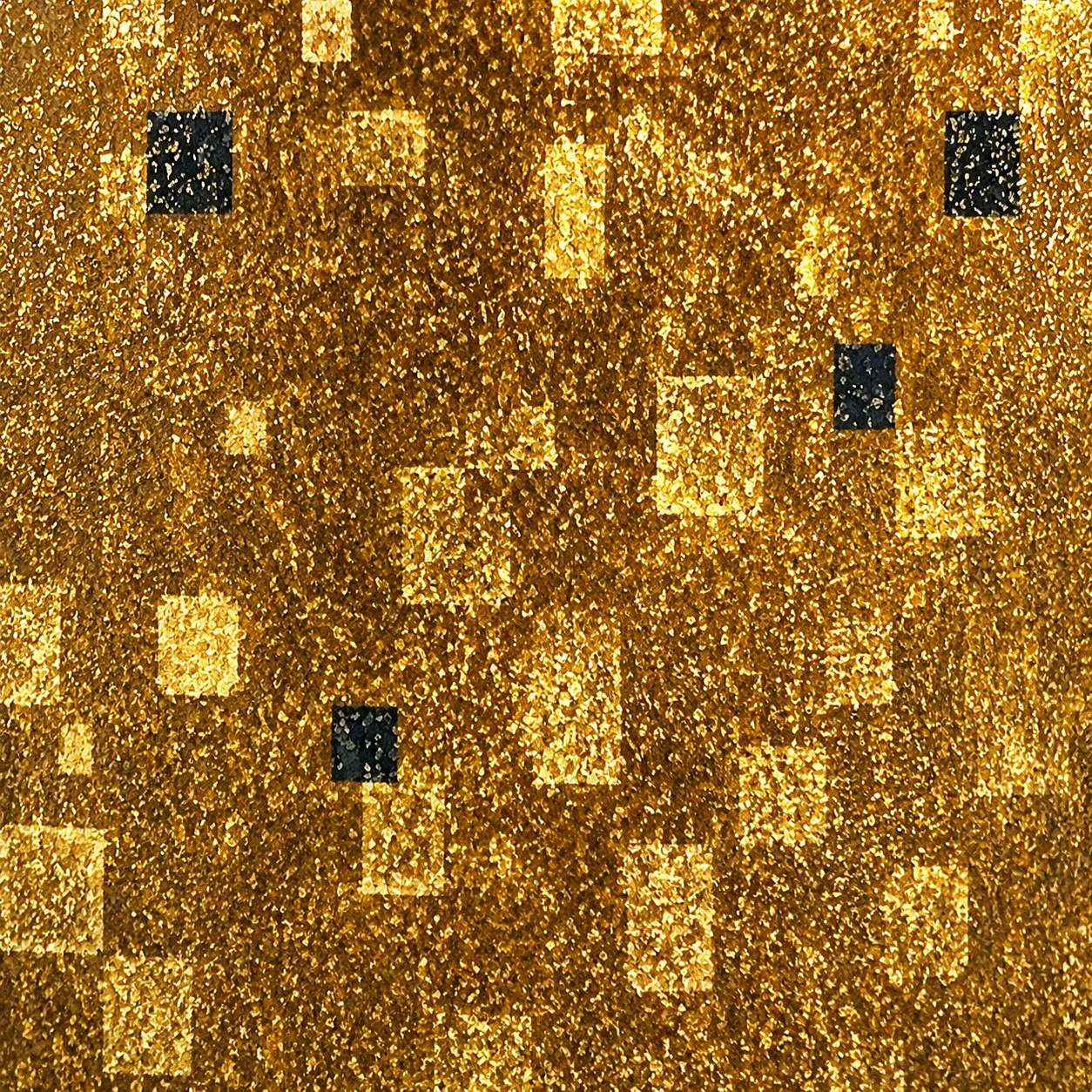 Close view of the gold-speckled fabric lampshade texture