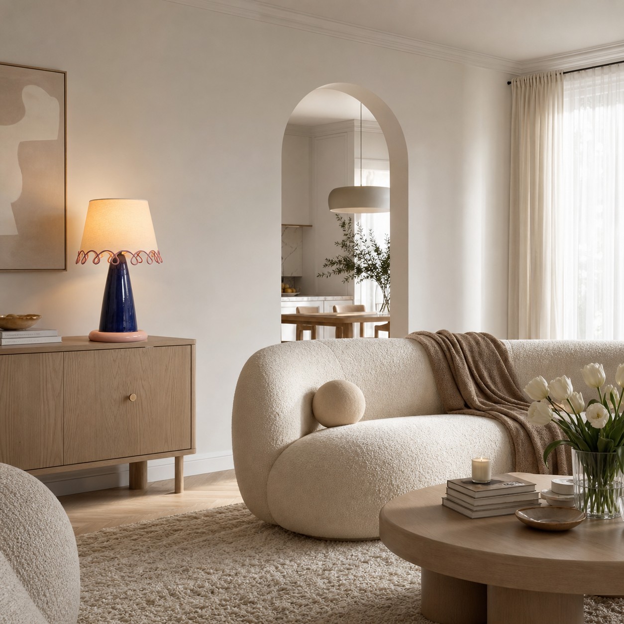 A colorful accent with a calm, collected presence 1