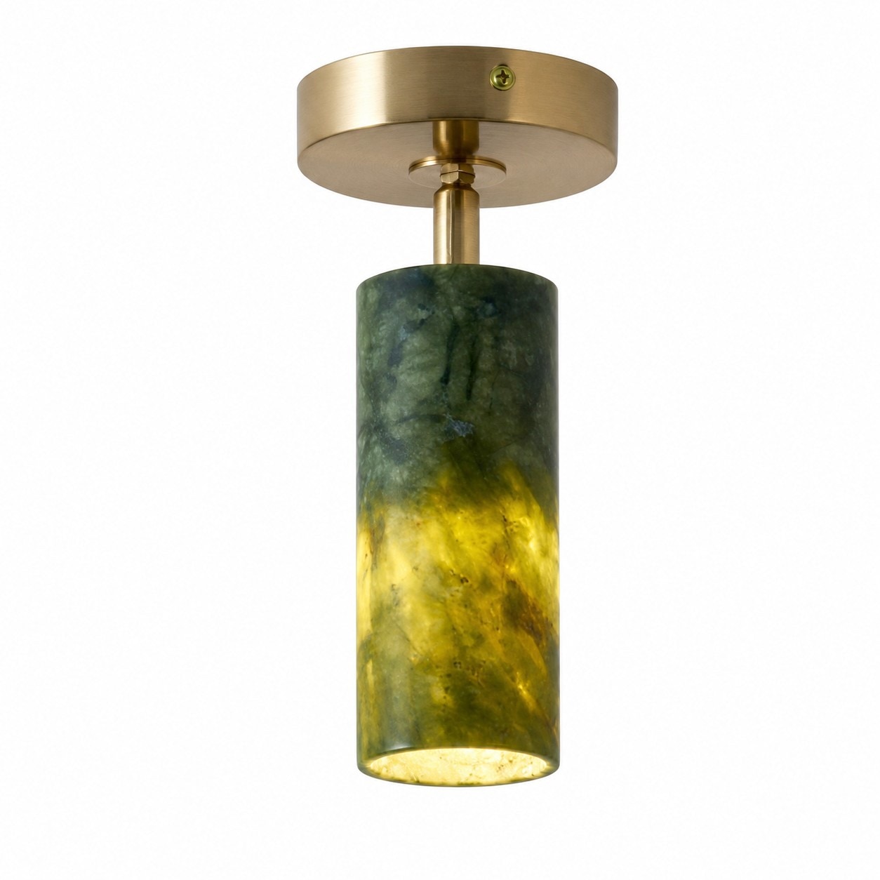 Lampada da soffitto con paralume cilindrico color giada (SKU immagine)