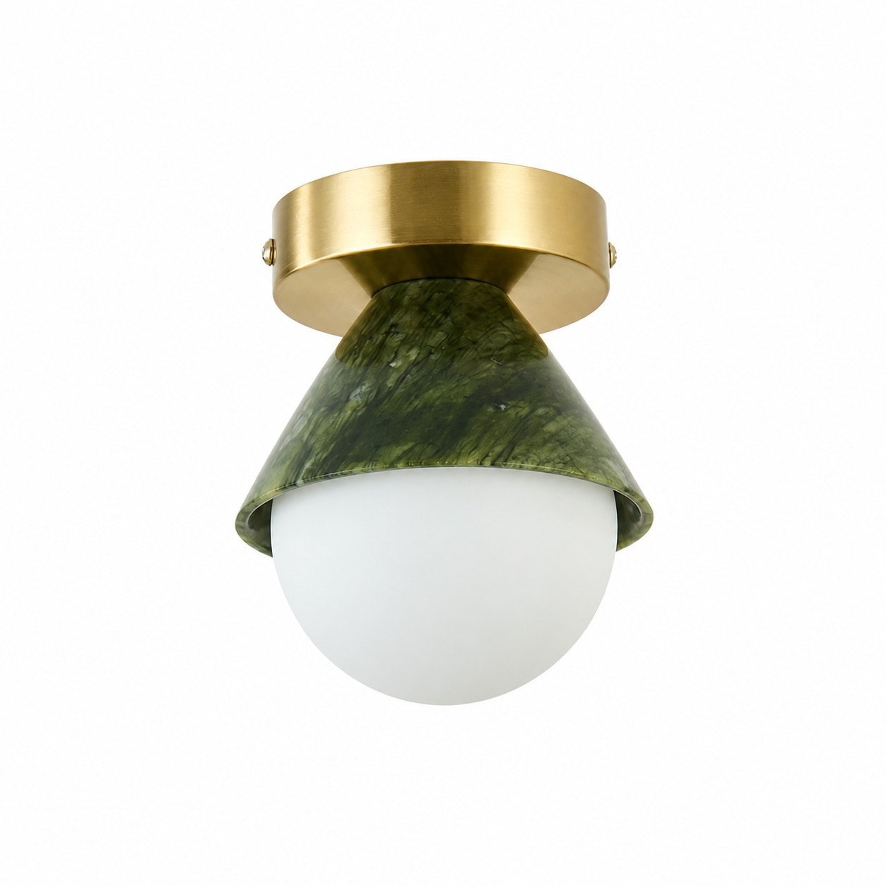 Stropní lampa ve francouzském zeleném nefritu, zapuštěná, obrázek SKU