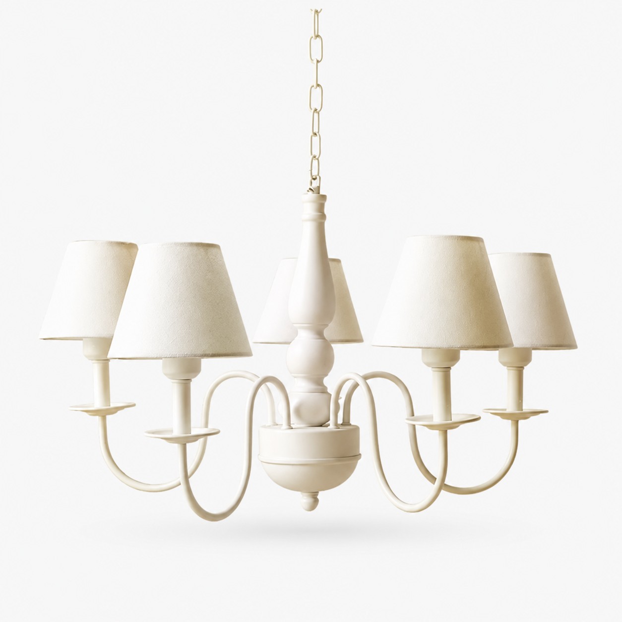 Ivory fabric shade chandelier