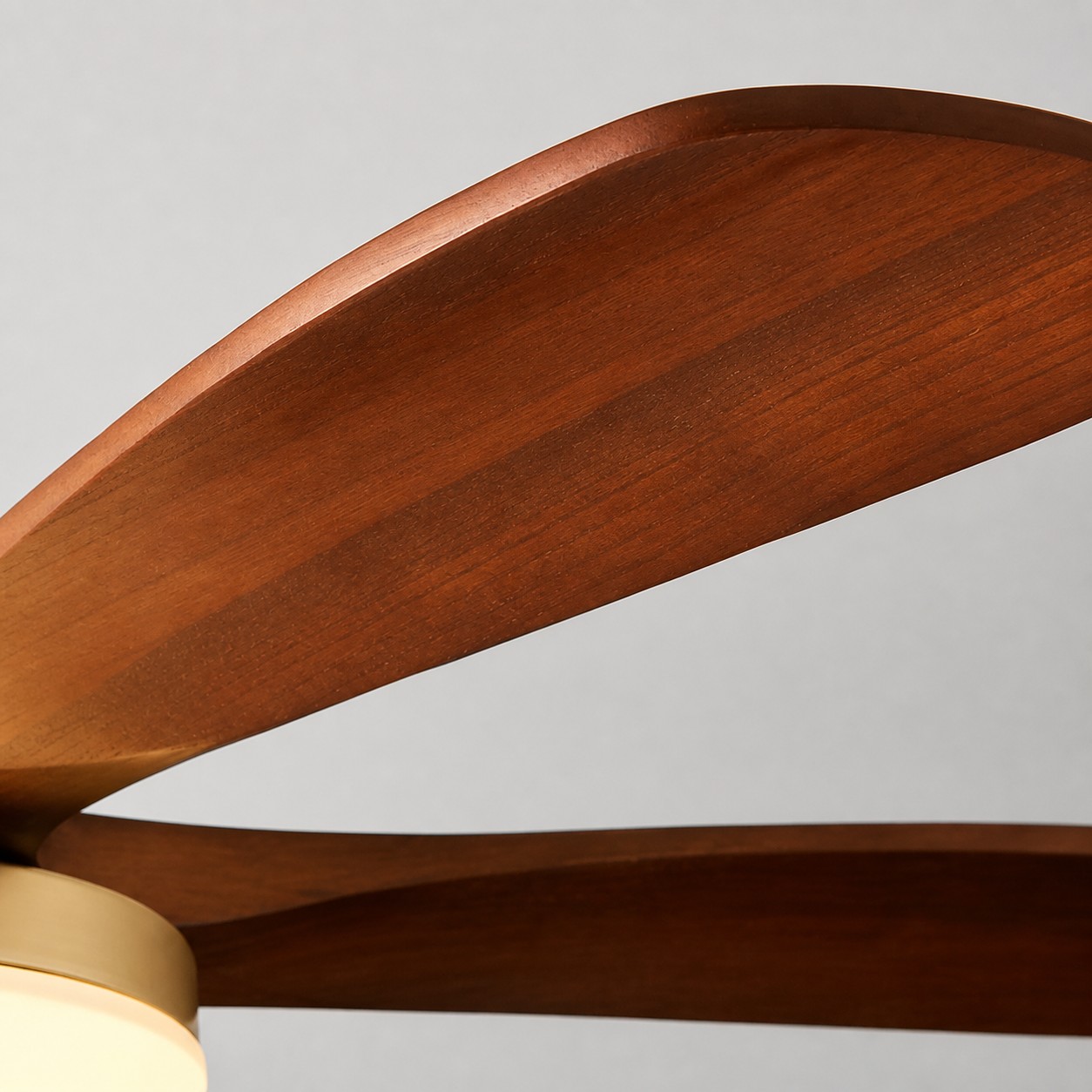 Solid wood fan blade close up
