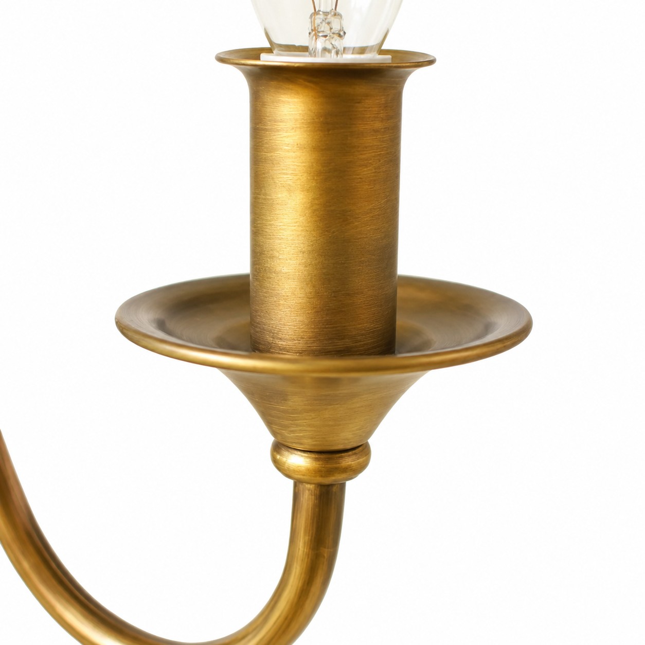 Candle cup and curved arm detail