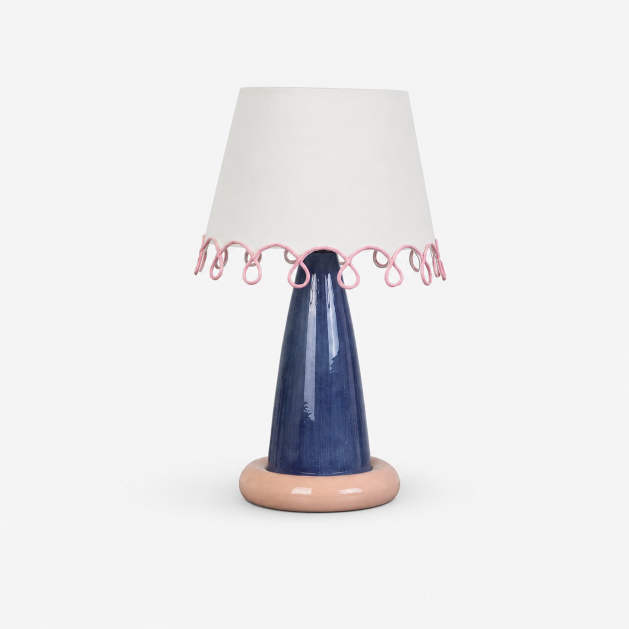 Sculptural Ceramic Loop-Trim Table Lamp
