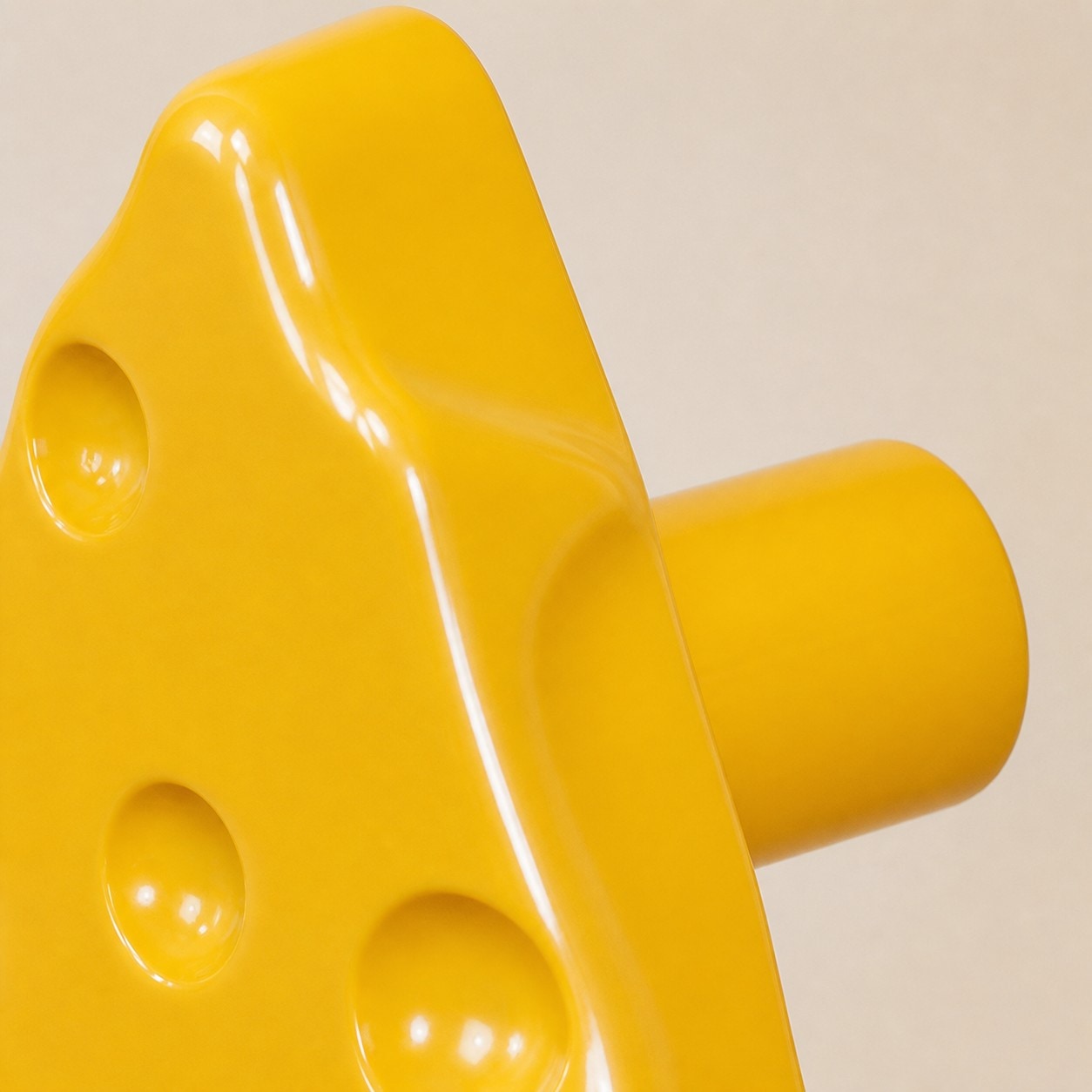 Detail přední knoflíku skříňky na plátky sýra