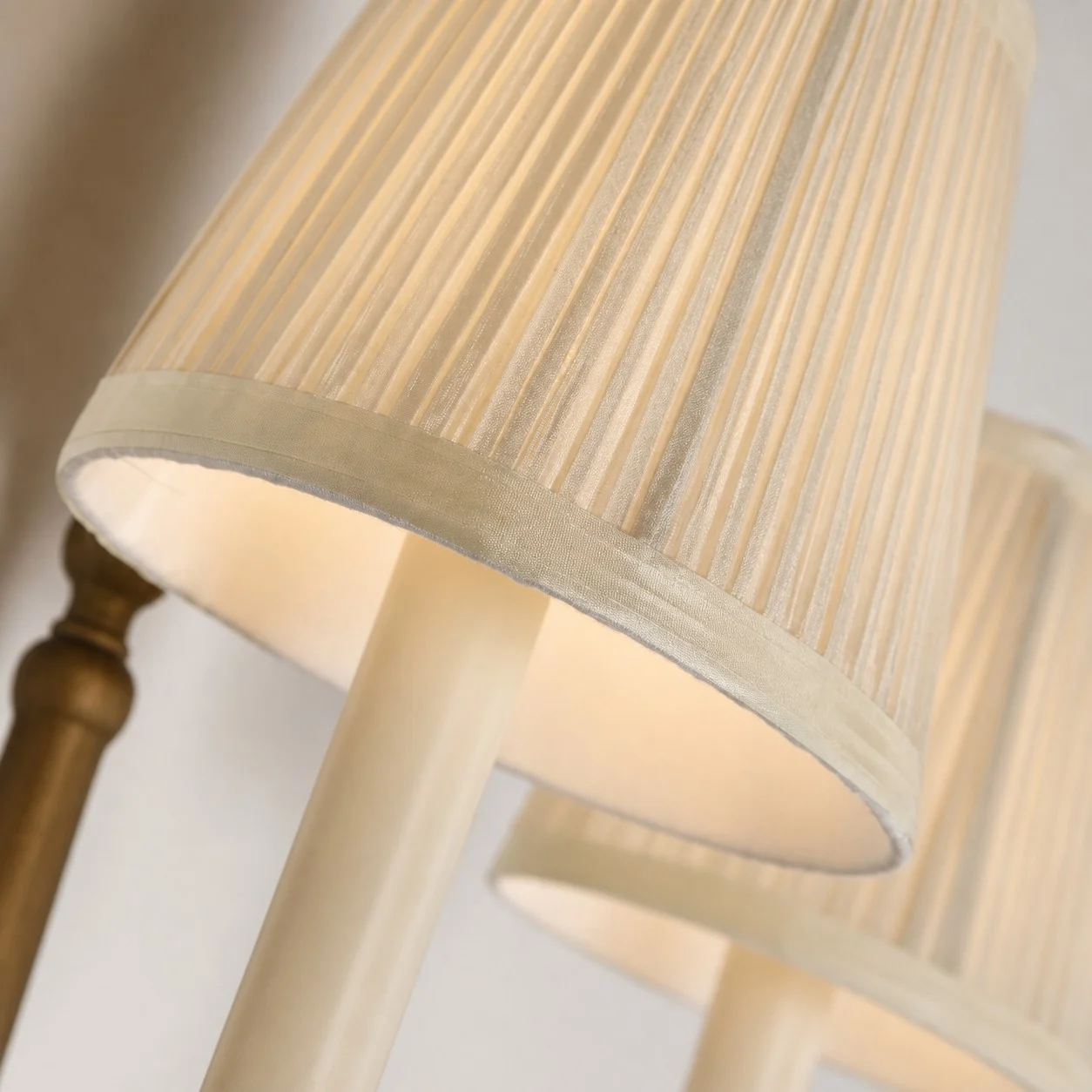 Cream pleated shades